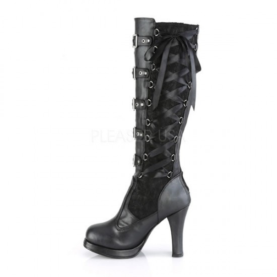 CRYPTO-106 Blk Vegan Leather-Lace